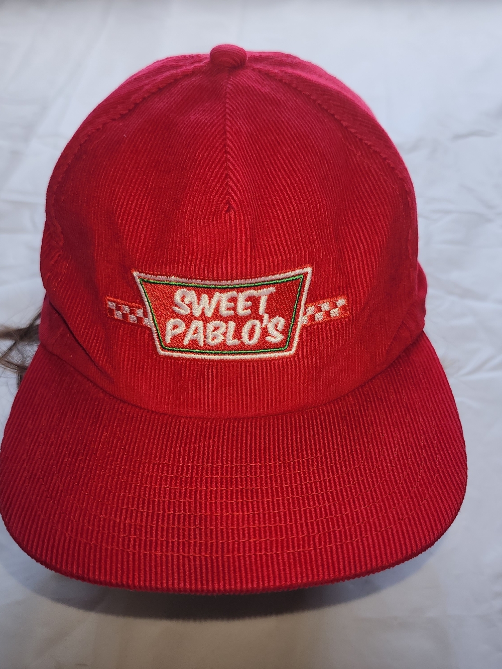 Red Corduroy Baseball Cap